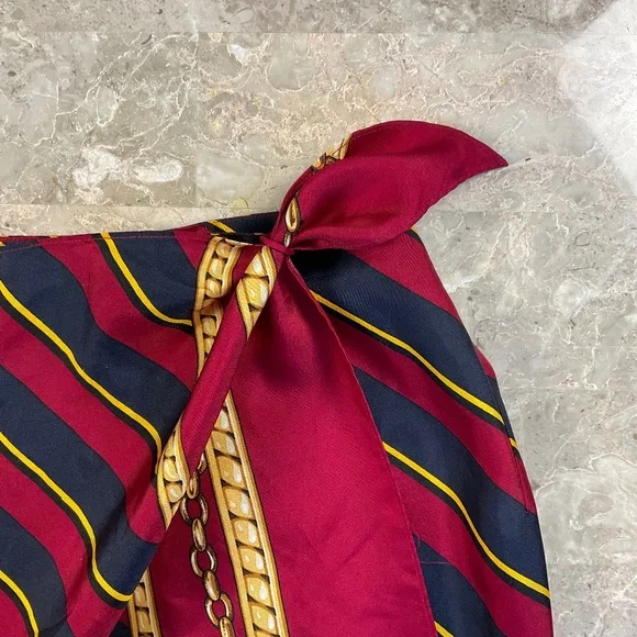 Ralph Lauren Blue Label Lion Heraldry Crest  100% Silk Wrap Skirt Small - Picture 6 of 14